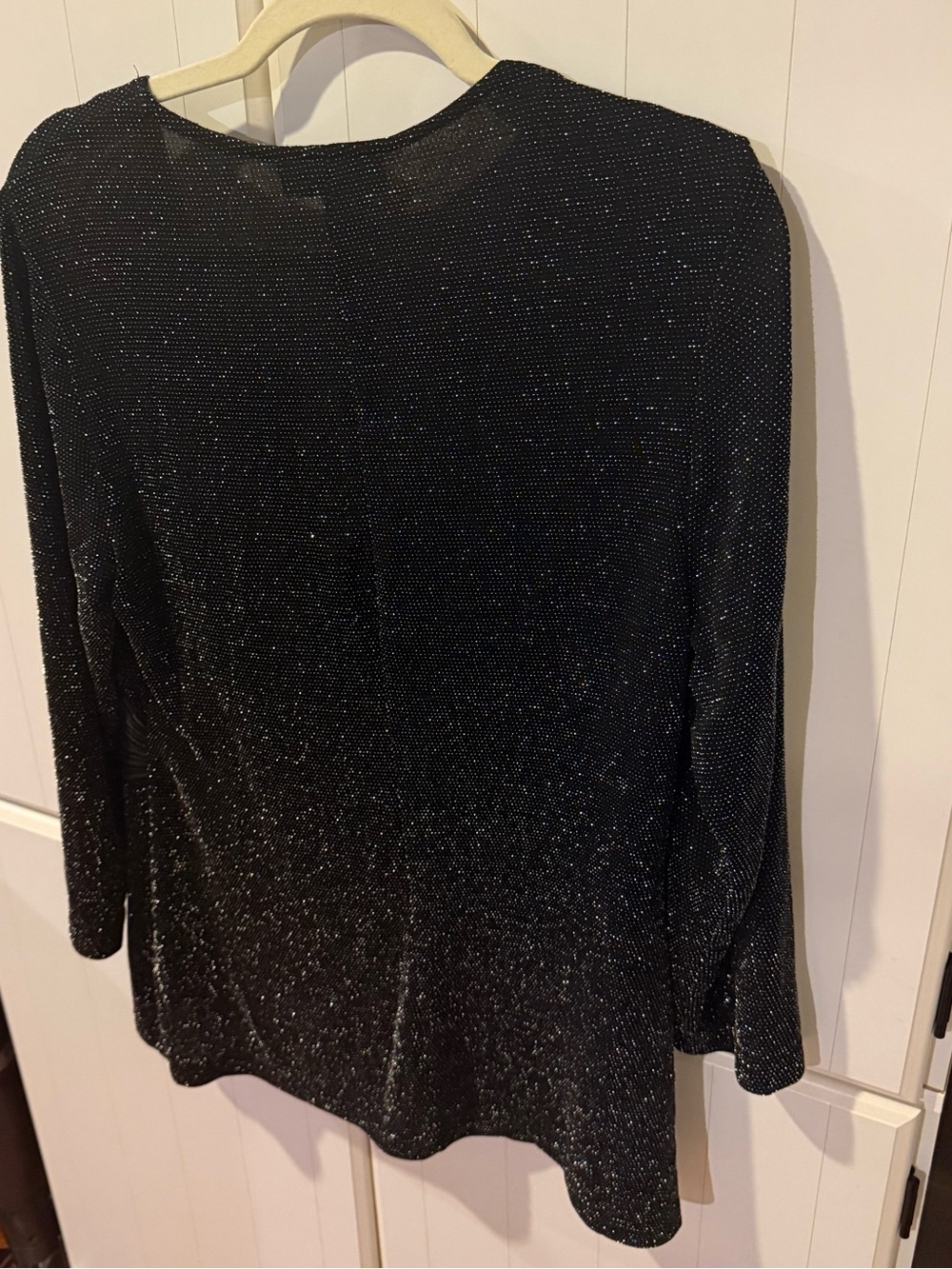 Black Metallic Ruffle Top XL Y2K Whimsigoth Witchy Goth Halloween Fairy Grunge - Picture 4 of 5